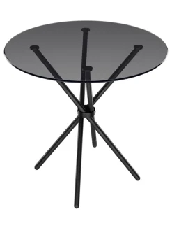 Aura Maison Smoked Top/Black Legs Dining Table (2 Packs)