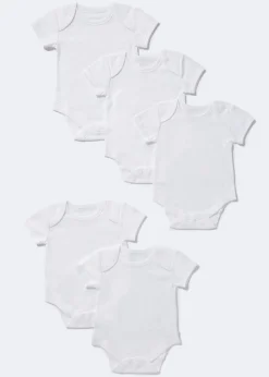 Baby 5 Pack White Bodysuits (Tiny Baby-23mths)