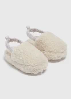 Baby Beige Borg Slippers (Newborn-18mths)