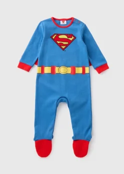 Baby Blue Superman Sleepsuit & Cape (Newborn-18mths)