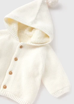 Baby Cream Borg Lined Cardigan (Newborn-23mths)
