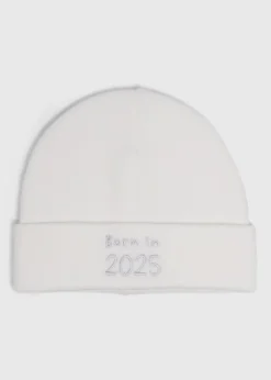 Baby Cream Born In 2025 Beanie (Newborn-6mths)