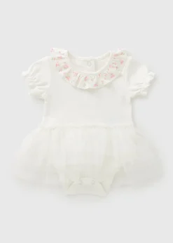 Baby Cream Floral Mesh Bodysuit (Newborn-18mths)