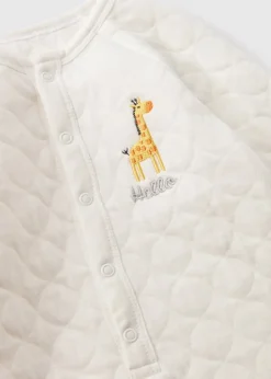 Baby Cream Giraffe Quilted Sleepsuit (Newborn-6mths)