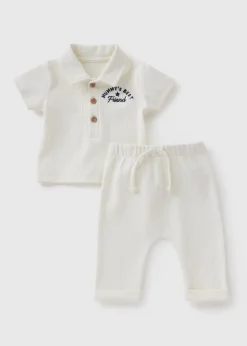Baby Cream Mummy Polo & Trousers Set (Newborn-23mths)