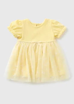 Baby Lemon Flower Mesh Skirt Dress (Newborn-23mths)