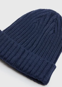 Baby Navy Ribbed Beanie (Newborn-23mths)