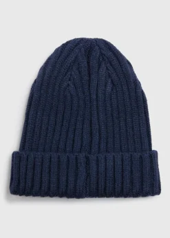 Baby Navy Ribbed Beanie (Newborn-23mths)