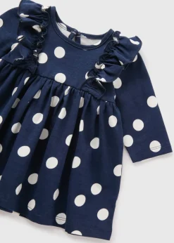 Baby Navy Spot Dress (Newborn-23mths)