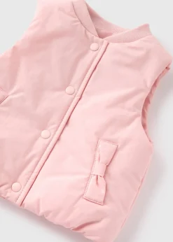 Baby Pink Bow Gilet (Newborn-23mths)