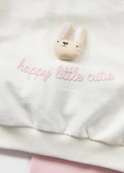 Baby Pink Bunny Sweatshirt & Legging Set (Newborn-23mths)