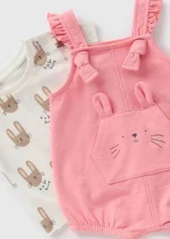 Baby Pink Bunny Top & Dungaree Set (Newborn-23mths)