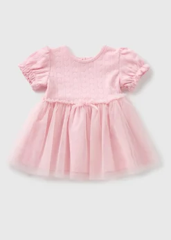 Baby Pink Heart Mesh Dress (Newborn-23mths)