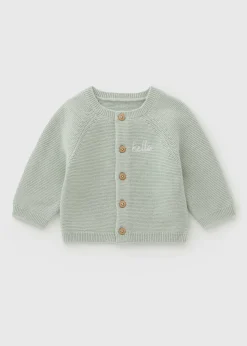 Baby Sage Knitted Raglan Cardigan (Newborn-12mths)