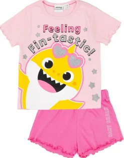 Baby Shark Kids Pink Shortie Pyjamas (12 Months-5 Years)