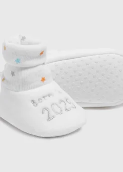 Baby White Born In 2025 Sock Boots (Newborn-12mths)