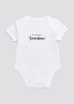 Baby White Grandma Announcement Bodysuit (Newborn-3mths)