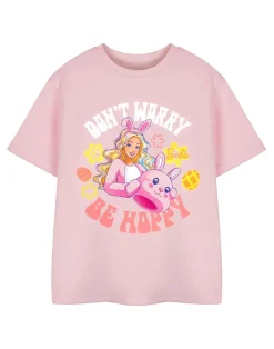 Barbie Don't Worry Be Hoppy Girls Pink T-Shirt (3-14 Years)