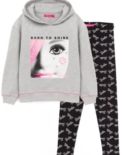 Barbie Girls Grey Hoodie and Legging Set (3-12 Years)