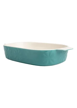 Beau & Elliot Teal Carnaby Small Porcelain Embossed Oven Dish