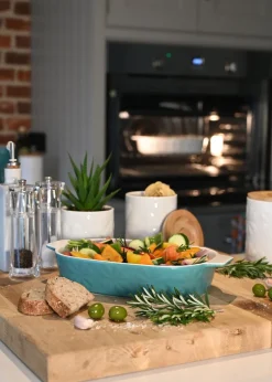 Beau & Elliot Teal Carnaby Large Porcelain Embossed Oven Dish