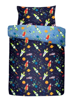 Bedlam Supersonic Glow in the Dark Blue Duvet Cover Set