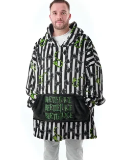 Beetlejuice Multicoloured Stripy Blanket Hoodie