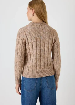 Beige Cable Knit Jumper