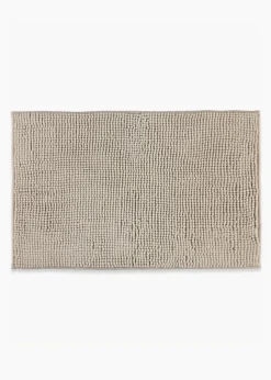 Beige Chenille Bath Mat