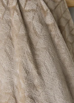 Beige Embossed Fleece Throw
