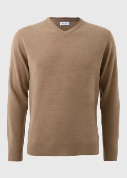 Beige Soft Touch V-Neck Jumper
