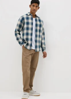 Beige Straight Fit Chinos