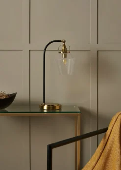 BHS Athea Brass & Bubble Glass Table Lamp (47cm x 23cm)