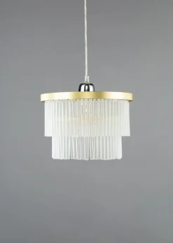 BHS Aubrey Frosted Easyfit Ceiling Light Brass (19cm x 25cm)