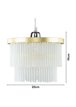BHS Aubrey Frosted Easyfit Ceiling Light Brass (19cm x 25cm)