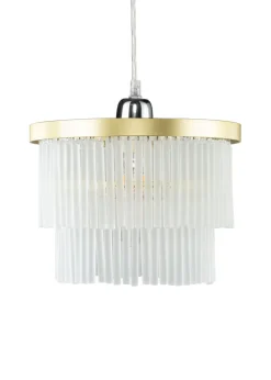 BHS Aubrey Frosted Easyfit Ceiling Light Brass (19cm x 25cm)