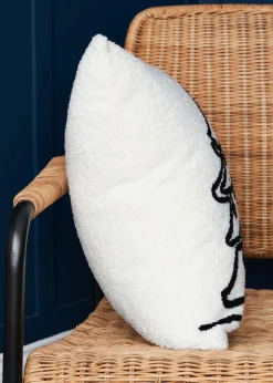 BHS Black/White Christmas Tree Boucle Cushion