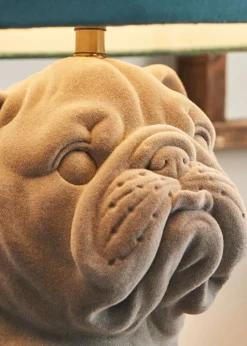 BHS Boris Bulldog Table Lamp Grey & Blue (43cm x 32cm)