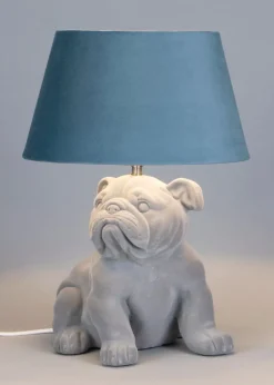 BHS Boris Bulldog Table Lamp Grey & Blue (43cm x 32cm)