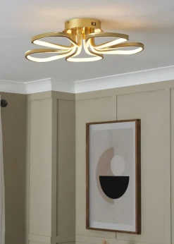 BHS Brass Alvar 5 Petals LED Flush Light
