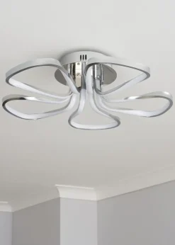 BHS Chrome Alvar 5 Petals LED Flush Light
