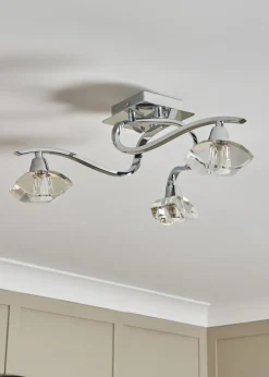 BHS Chrome Bella Flush Ceiling 3 Light (15cm x 45cm)
