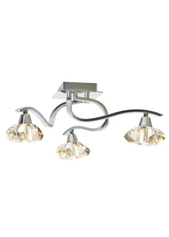 BHS Chrome Bella Flush Ceiling 3 Light (15cm x 45cm)