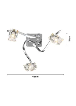 BHS Chrome Bella Flush Ceiling 3 Light (15cm x 45cm)