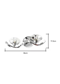 BHS Chrome Bella Twisted Wall 2 Light (12cm x 36cm)