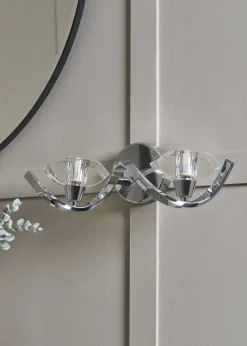 BHS Chrome Bella Twisted Wall 2 Light (12cm x 36cm)