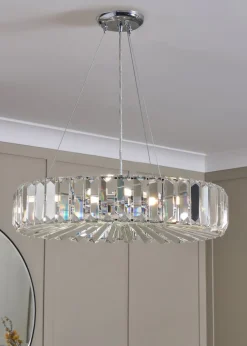 BHS Chrome Renee Crystal Pendant (35-115cm x 50cm)