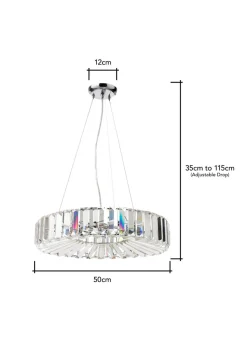 BHS Chrome Renee Crystal Pendant (35-115cm x 50cm)