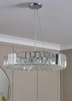 BHS Chrome Renee Crystal Pendant (35-115cm x 50cm)