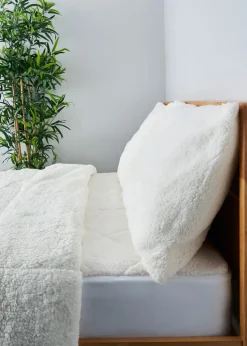 BHS Cream Teddy Fleece Mattress Protector